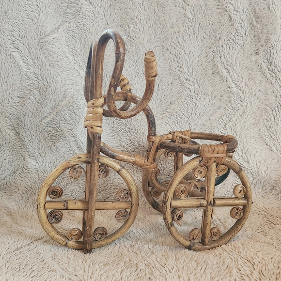 Decorative Rattan Tricycle Plant Stand - Picture 2 of 6